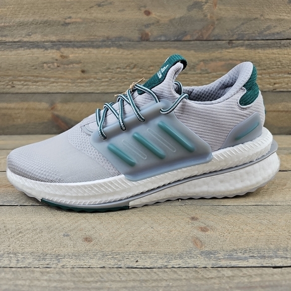 adidas X_PLRBOOST Men's Running Shoes Grey/Collegiate Green - Picture 2 of 12